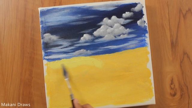 The sky with dynamic cloud / daily challenge #9 /sponge foam painting смотреть онлайн
