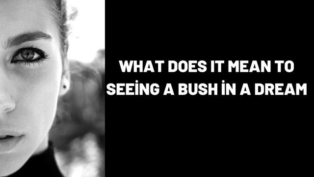 What Does It Mean To Seeing a Bush in a Dream? смотреть онлайн