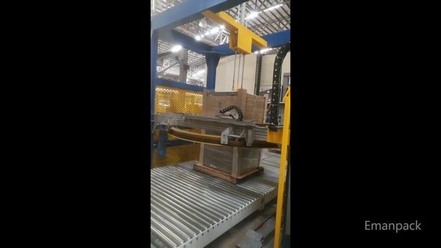 High speed pallet stretch wrapping line смотреть онлайн