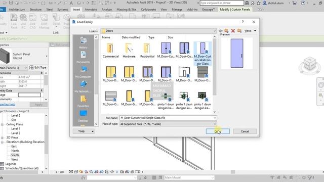 REVIT: Menambahkan Pintu di Curtain Wall смотреть онлайн