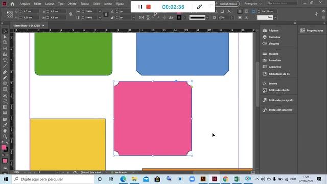 Aula N36 (InDesign 2020)- Convertendo formas no Menu Objeto смотреть онлайн