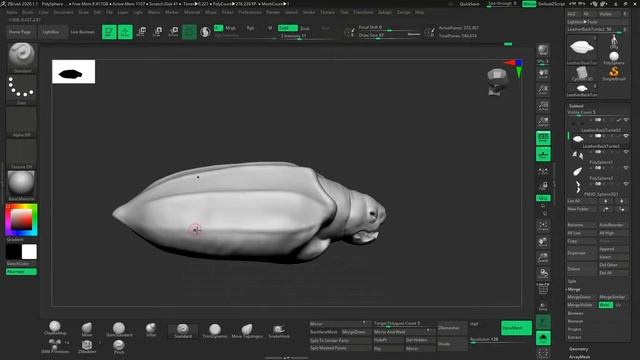Zbrush Sea Turtle sculpting timelapse - Part 1 смотреть онлайн