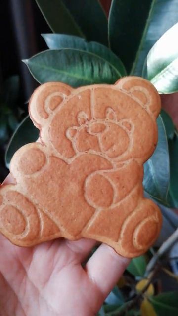 Вот такой пряник выполнен с помощью трафарета и формочки.