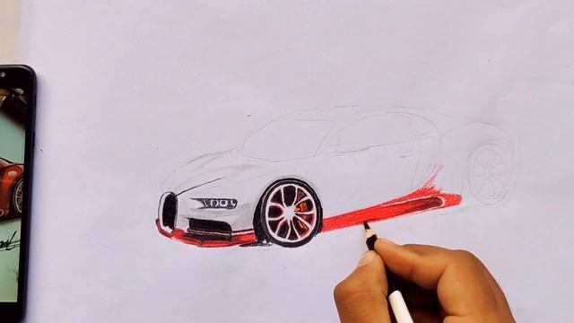 Drawing of Bugatti | Realistic drawing for beginners смотреть онлайн