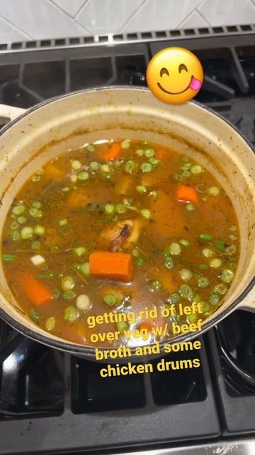 Chicken, Potato, Carrot, And Scallions In Beef Broth