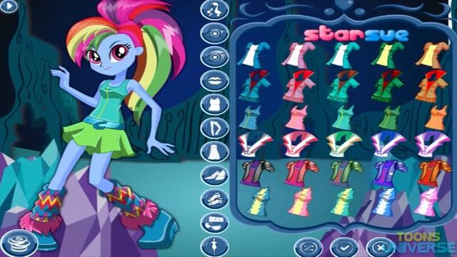 💫 MLP Equestria Girls Legend of Everfree Rainbow Dash and Fluttershy New 2016 Dress Up Gam HD смотреть онлайн