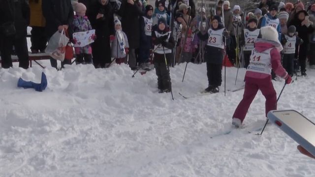 Дети и взрослые приняли участие в лыжной гонке «Ельдигинская лыжня» смотреть онлайн