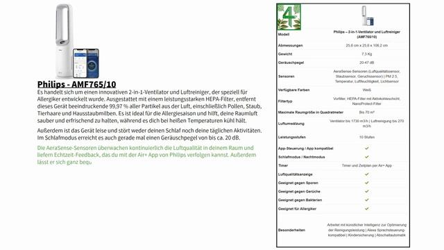 Philips - AMF765/10 | Ventilator mit Luftreiniger | Produktvorstellung смотреть онлайн