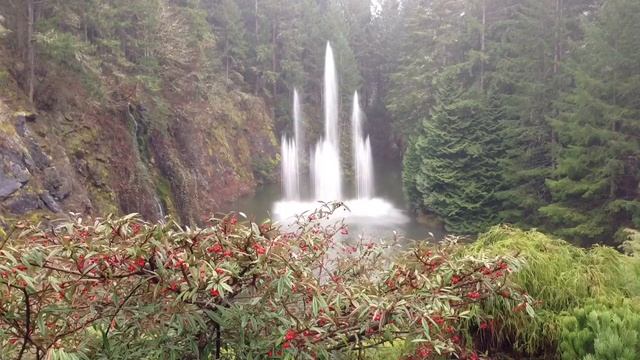 Beautiful Butchards Gardens Water Fountains And Streams At The Butchards Gardens In Victoria, BC