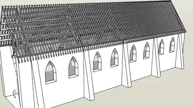 SketchUP - 6 Pro - Old Church Roof Design - Animation смотреть онлайн