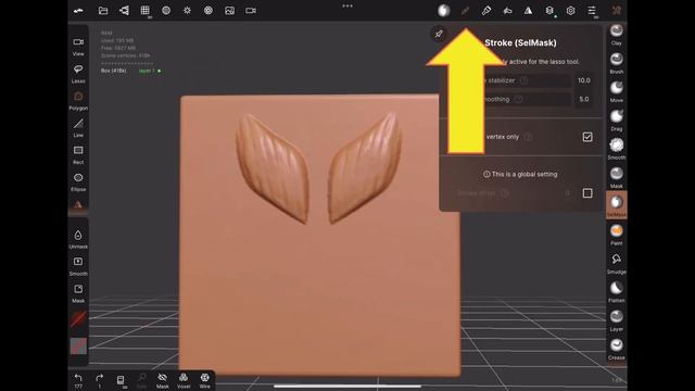 Fix Mask Selecting Back Side | 17 seconds | Nomad Sculpt смотреть онлайн