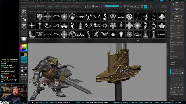 3D Character Sculpting - Marco Plouffe's Twitch Stream of 2022-09-21 - Sword Part 1 смотреть онлайн