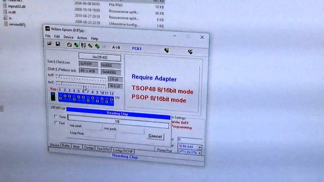 Programator Willem + pamięć AM29F400BT w obudowie SOP44 смотреть онлайн
