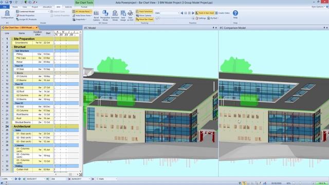 Display alternative 3D view using the IFC Comparison Model pane, for baseline or progress analysis смотреть онлайн