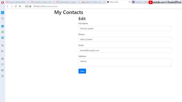 CRUD Laravel 7 - Membuat Proses Update Data | Part 8 смотреть онлайн