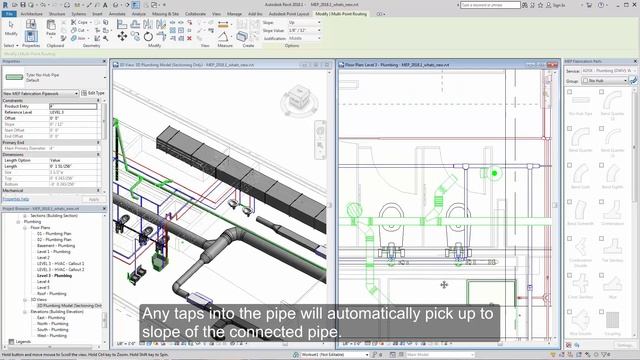 Revit 2018.1 New Feature - Sloped Pipe in Multipoint Routing смотреть онлайн