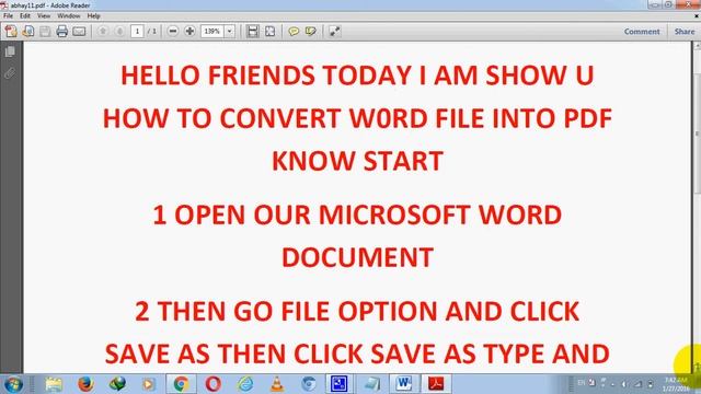 how to change word document to PDF file