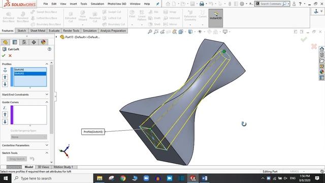 Solidworks Tutorial 4: Lofted Boss/Base | Lofted Cut смотреть онлайн