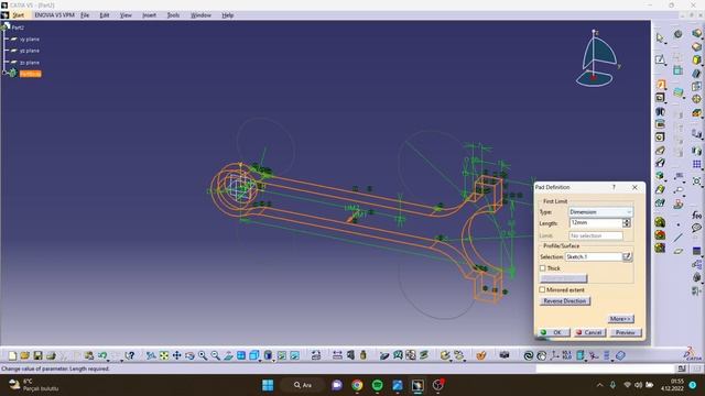 Catia ile Biyel Kolu Tasarımı смотреть онлайн
