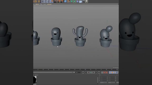 Creating the Cute cactus family in cinema4d смотреть онлайн