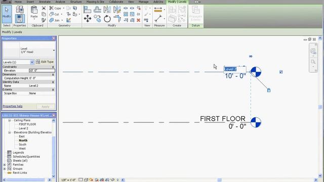 Revit, Project Basics - Modeling a Basement Part 1, Creating Levels for our Project смотреть онлайн