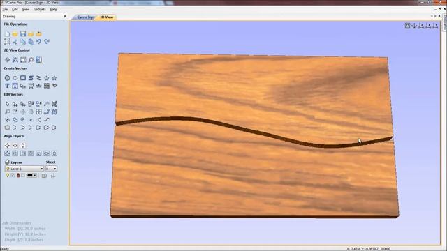 VCarve Pro Video 6 - Using the Tool Path Function to Cut a Curve смотреть онлайн
