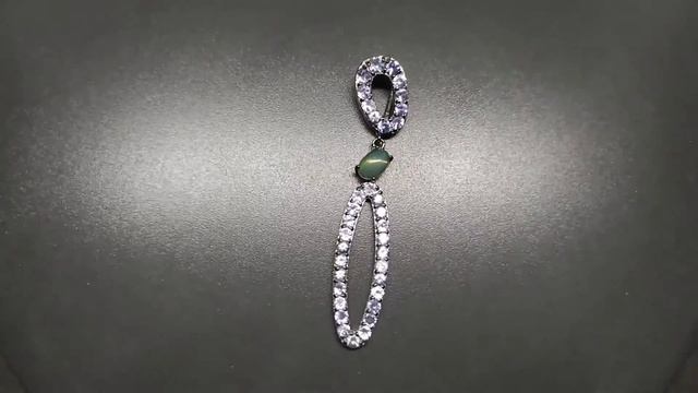Подвес. Натуральный опал танзанит. Серебро 925. П6232 смотреть онлайн