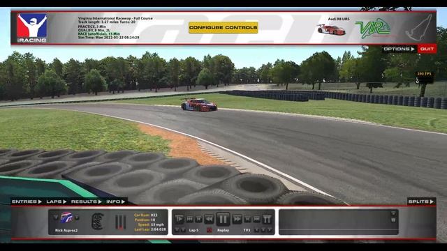 Audi R8 GT3 @ VIR in iRacing смотреть онлайн