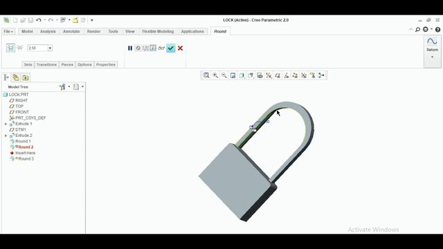How to make key Lock in creo parametric in module #1.project base design in creo parametric смотреть онлайн