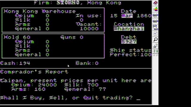 Taipan! (Apple II) (Avalanche) (1979) смотреть онлайн