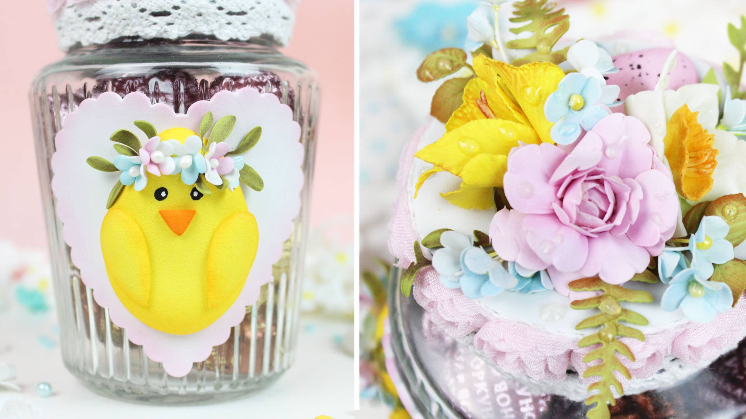 Стеклянную баночку превращаю в красивую упаковку для конфет. ПАСХАЛЬНЫЙ подарок своими руками 🎁 смотреть онлайн