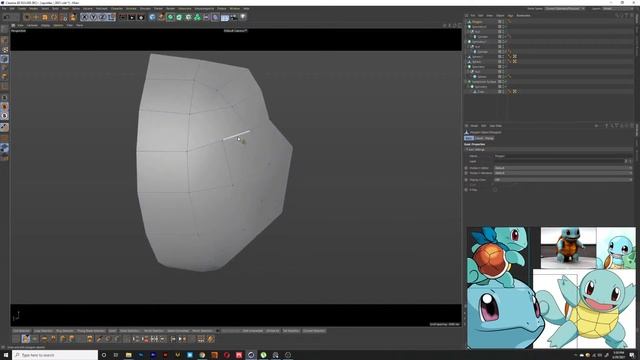 Cinema 4d - Box modeling Squirtle Pokémon смотреть онлайн