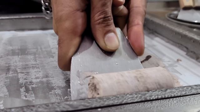 철판 아이스크림 Iron Plate Ice Cream (oreo,strawberry) - Korean Street Food