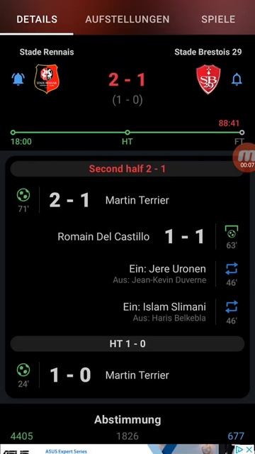 freundschaftsspiel Stade Rennais gegen Stade brestois 2:1 смотреть онлайн