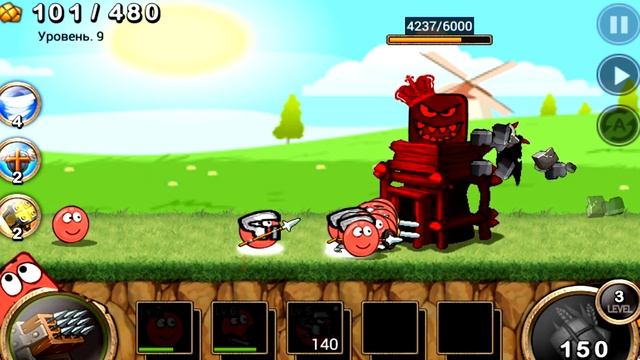 МУЛЬТИК - Красный Шарик и Розовый Шар Королева против Короля КВАДРАТОВ. Red Ball 3 смотреть онлайн