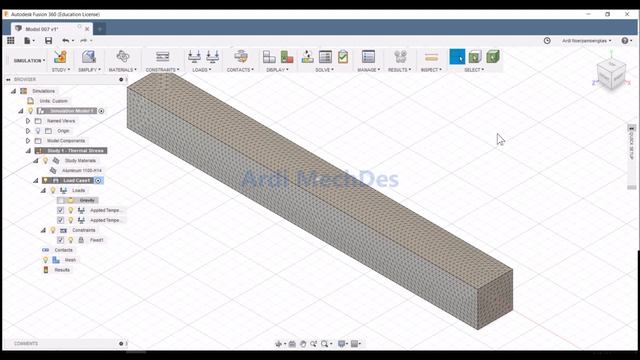 Autodesk Fusion 360 Tutorial - Thermal Stress Simulation Study with Applied Temperature Loads смотреть онлайн
