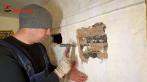 Чистка каналов кирпичной печи.