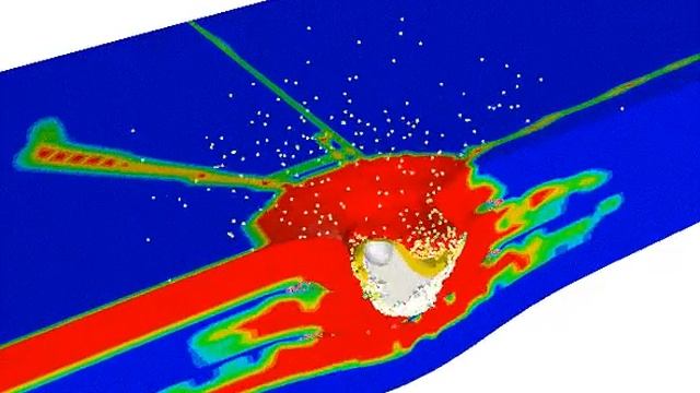 Bullet On Glass Damage - ANSYS Results смотреть онлайн