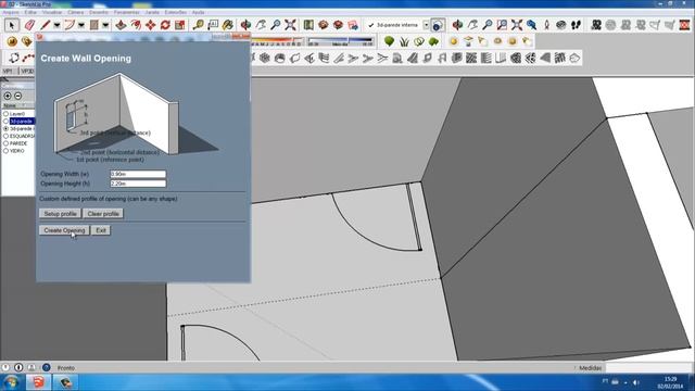 SketchUp 3D - Aula 03 Abrindo os vãos para as portas смотреть онлайн