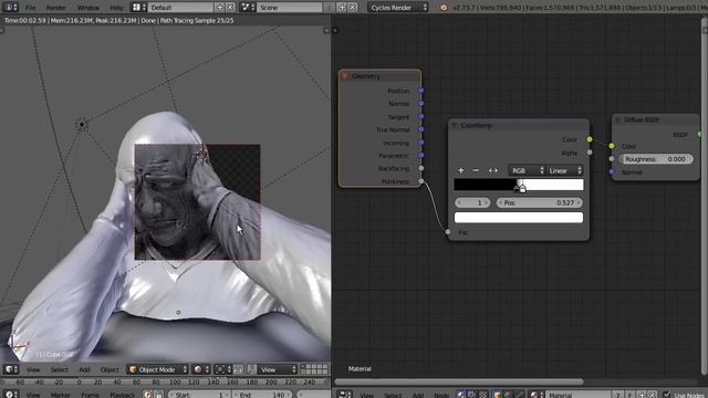 Blender cavity/curvature maps paint and cycles render. смотреть онлайн