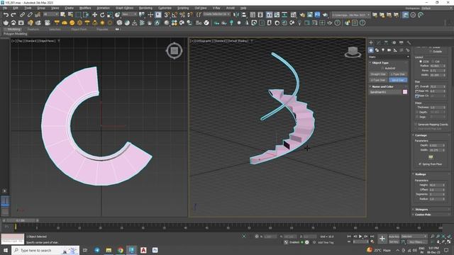 How to create Spiral staircase in 3DsMax смотреть онлайн