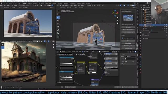 🔴 blender live - #midjourney to 3d abandoned train station смотреть онлайн