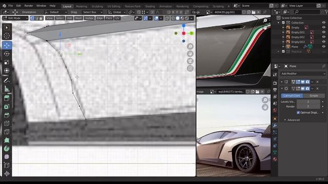Blender car modelling... Lamborghini Veneno tutorial. (Part 3. The Doors) смотреть онлайн