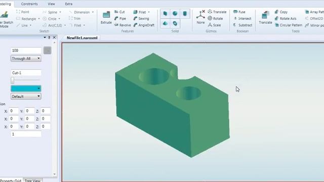 Cut through all demo for NaroCAD 1.7.8 Beta смотреть онлайн