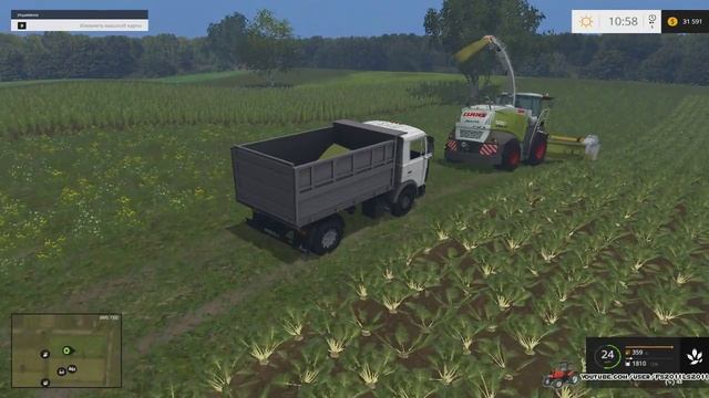Рабочие будни 2 день. Работаю на МАЗ-5551.Уборка травы.Farming Simulator 2015 смотреть онлайн