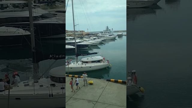 Сочи яхта причаливает в порту