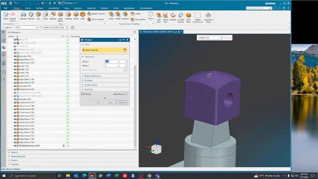 Siemens NX 2206 How To Use Thicken смотреть онлайн