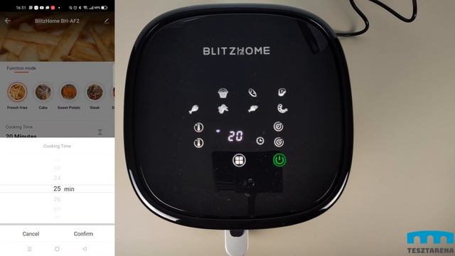 BlitzHome BH-AF2 forrólevegős sütő alkalmazás vezérlés смотреть онлайн