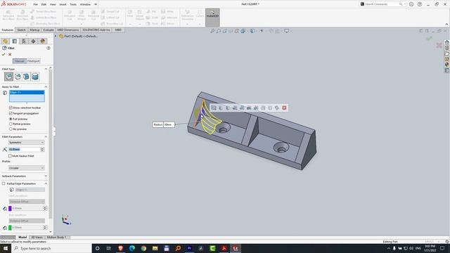 Round edges and corners (SolidWorks, Fillet) смотреть онлайн