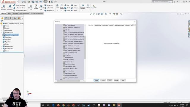 Solidworks 21- Adding Colors, Material Properties, and Measuring Mass смотреть онлайн